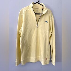 NWT Tommy Bahama Relax Antigua Cove Half Zip Pullover Sweatshirt Yellow Size M